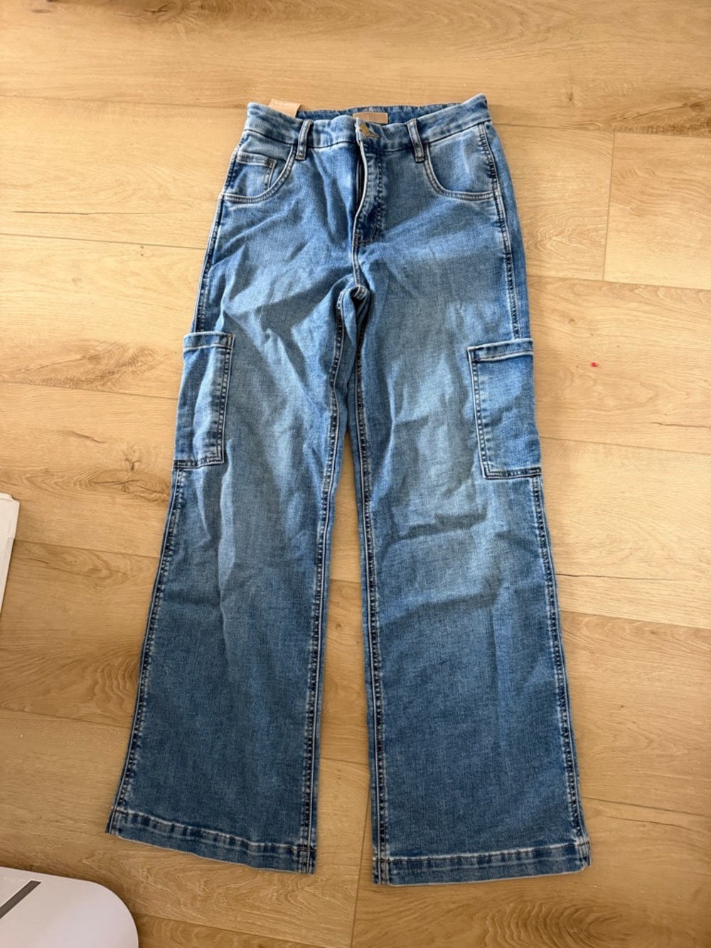 Kut from the Kloth Light Blue Wide-Leg Cargo Jeans